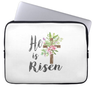 He is Risen Floral Cross Vintage Happy Easter T-Sh Laptop Sleeve