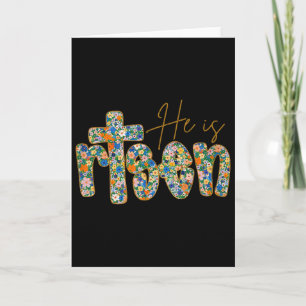 He Is Risen Floral Spring Easter Jesus Christian F Card