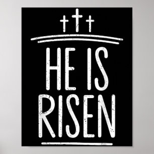 He Is Risen Funny Christian Easter Men Boy Toddler Poster
