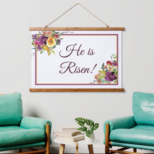 He is risen  hanging tapestry (Living Room)