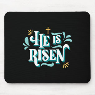 He Is Risen Happy Easter Christian Christ Jesus Bi Mouse Pad
