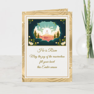He Is Risen" Happy Easter - Customisable Religious Note Card