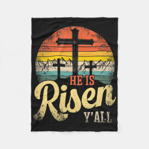 He Is Risen Happy Easter Day Gift For Christian Re Fleece Blanket