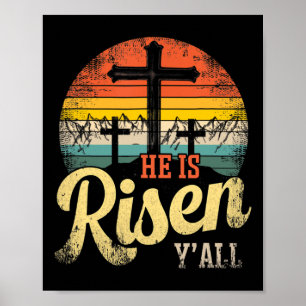 He Is Risen Happy Easter Day Gift For Christian Re Poster