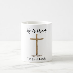 He is risen, Happy Easter to family, Religious  Coffee Mug