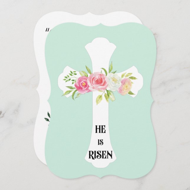 He is risen! Hoping your Easter is happy & blessed Invitation (Front/Back)