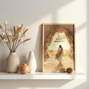 He Is Risen Indeed Easter Christian Poster