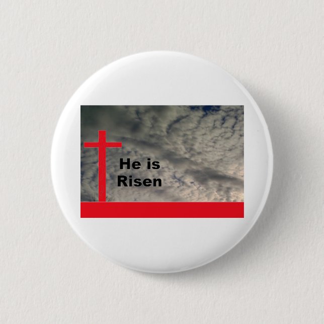 He is Risen into the Clouds 6 Cm Round Badge (Front)
