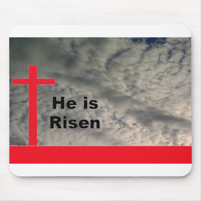 He is Risen into the Clouds Mouse Pad (Front)