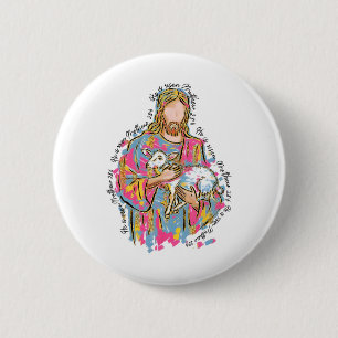 He Is Risen Jesus And Lamb God Happy Easter Christ 6 Cm Round Badge