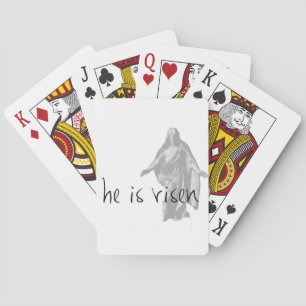he is risen jesus christ easter lds mormon playing cards