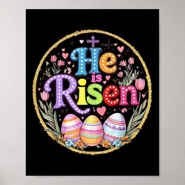 He Is Risen Jesus Christian Bible Verse Easter Wom Poster (Front)