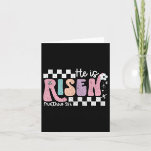 He Is Risen Jesus Christian Chequered Design Easte Card