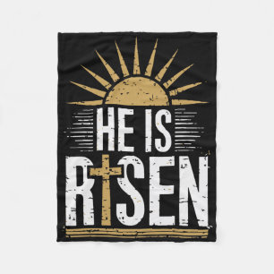 He Is Risen Jesus Christian Easter Men Women Toddl Fleece Blanket