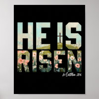He Is Risen Jesus Christian Floral Easter Women Ki