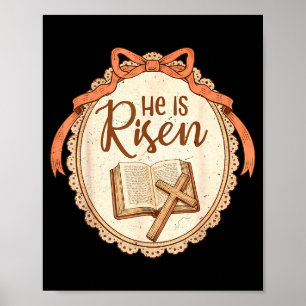 He Is Risen Jesus Christian For Women Kids Men Eas Poster