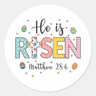 He is Risen Jesus Christian Happy Easter Classic Round Sticker