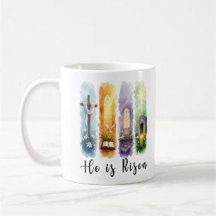 He is Risen Jesus Christian Happy Easter Coffee Mug
