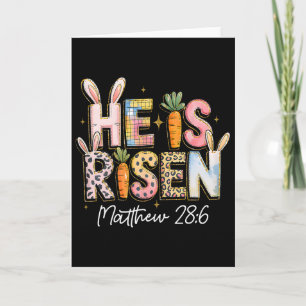 He Is Risen Jesus Christian Happy Easter Kids Wome Card