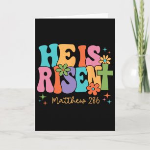 He Is Risen Jesus Christian Happy Easter Kids Wome Card