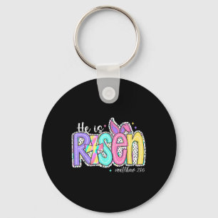 He Is Risen Jesus Christian Happy Easter Kids Wome Key Ring