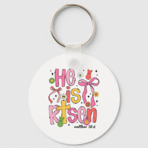 He Is Risen Jesus Christian Happy Easter Kids Wome Key Ring