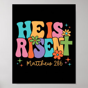 He Is Risen Jesus Christian Happy Easter Kids Wome Poster