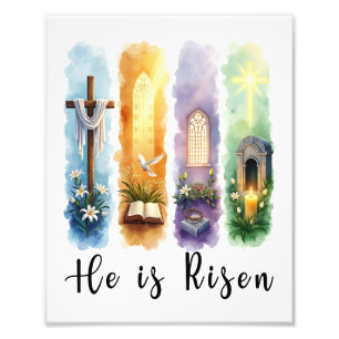 He is Risen Jesus Christian Happy Easter Photo Print