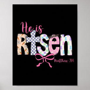 He Is Risen Jesus Christian Happy Easter Resurrect Poster