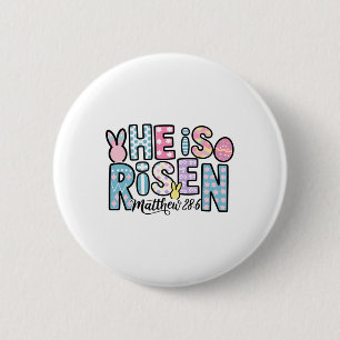 He Is Risen Jesus Christian Happy Easter Women Kid 6 Cm Round Badge