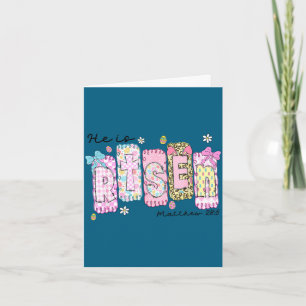 He is risen jesus christian happy easter women kid card