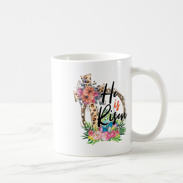 He Is Risen Jesus Christian Happy Easter Women Kid Coffee Mug (Right)