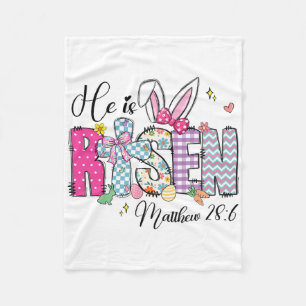 He Is Risen Jesus Christian Happy Easter Women Kid Fleece Blanket