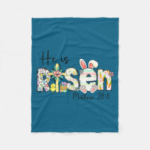 He is risen jesus christian happy easter women kid fleece blanket