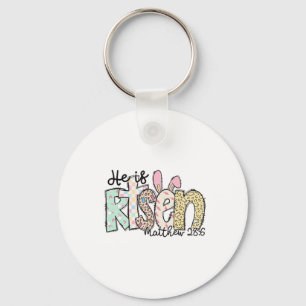 He Is Risen Jesus Christian Happy Easter Women Kid Key Ring