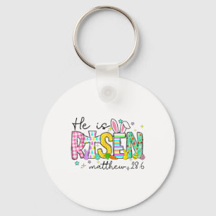 He Is Risen Jesus Christian Happy Easter Women Kid Key Ring