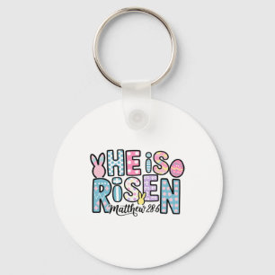 He Is Risen Jesus Christian Happy Easter Women Kid Key Ring