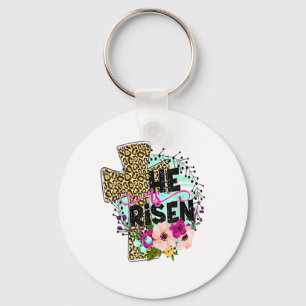 He Is Risen Jesus Christian Happy Easter Women Kid Key Ring