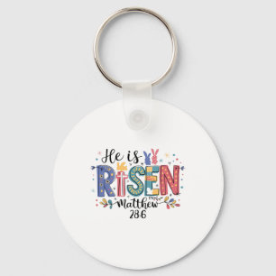 He Is Risen Jesus Christian Happy Easter Women Kid Key Ring