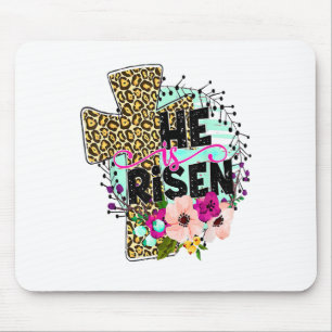 He Is Risen Jesus Christian Happy Easter Women Kid Mouse Pad
