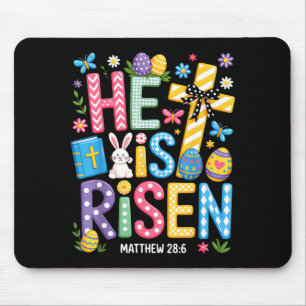 He Is Risen Jesus Christian Happy Easter Women Kid Mouse Pad