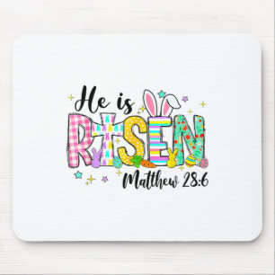 He Is Risen Jesus Christian Happy Easter Women Kid Mouse Pad