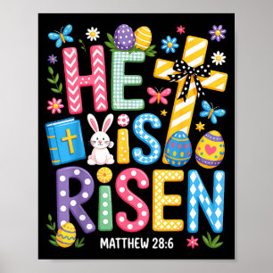 He Is Risen Jesus Christian Happy Easter Women Kid Poster