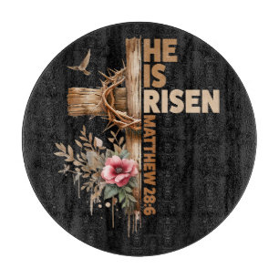 He is Risen Jesus Christian Religious Easter Cutting Board