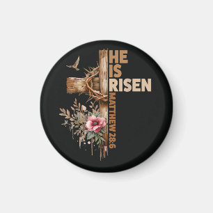 He is Risen Jesus Christian Religious Easter Magnet