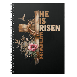 He is Risen Jesus Christian Religious Easter Notebook