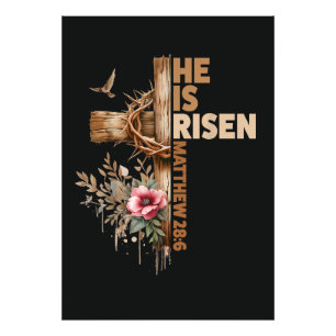 He is Risen Jesus Christian Religious Easter Photo Print
