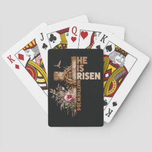 He is Risen Jesus Christian Religious Easter Playing Cards