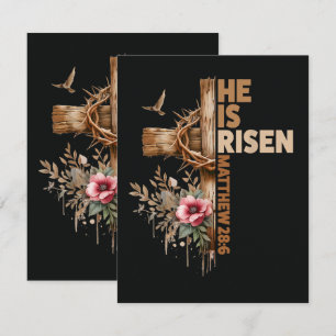 He is Risen Jesus Christian Religious Easter Thank You Card