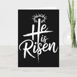 He Is Risen Jesus Cross For Religious Christian Ea Card